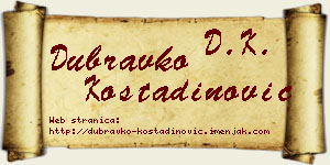 Dubravko Kostadinović vizit kartica